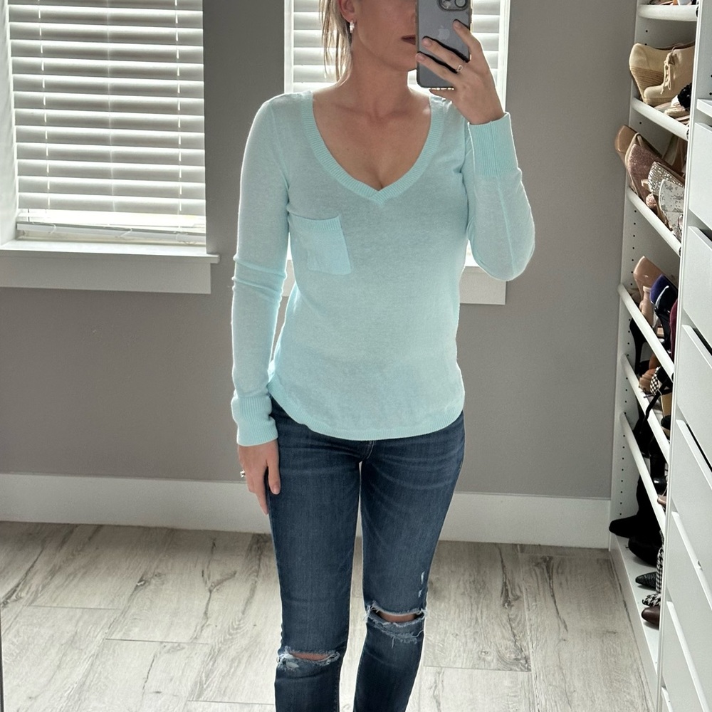 Victoria’s Secret Light Blue V Neck Sweater